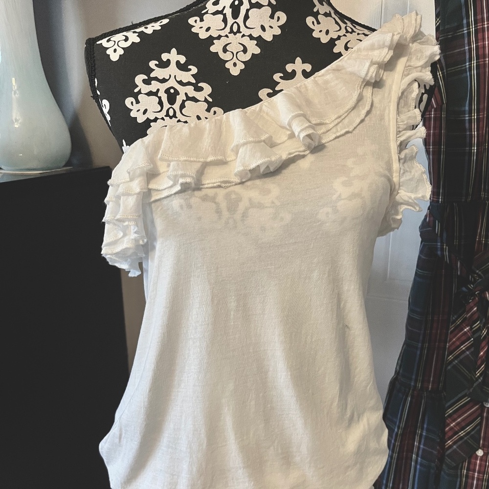 One shoulder ruffle top  J.CREW NWOT